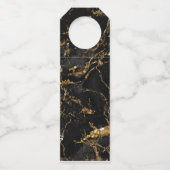 Marble Glitter Wedding Bedankt Black Gold ID644 Flessenhanger (Achterkant)