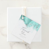 Marble Glitter Wedding Bedankt Blauwgroen Silver I Bedankjes Labels (In situ)