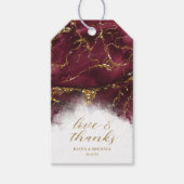 Marble Glitter Wedding Bedankt Burgundy Gold ID644 Cadeaulabel (Voorkant)