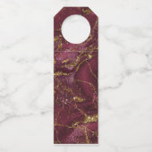 Marble Glitter Wedding Bedankt Burgundy Gold ID644 Flessenhanger (Achterkant)