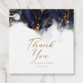 Marble Glitter Wedding Bedankt Navy Blue Gold ID64 Bedankjes Labels (Voorkant)