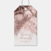 Marble Glitter Wedding Bedankt Roos Gold ID644 Cadeaulabel (Voorkant)