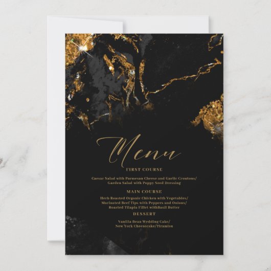 Marble Glitter Wedding Black Gold ID644 (Voorkant)