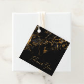 Marble Glitter Wedding Black Gold ID644 Bedankjes Labels (In situ)
