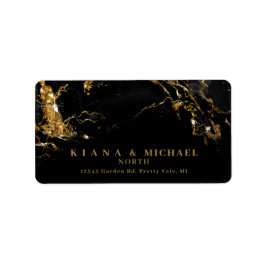 Marble Glitter Wedding Black Gold ID644 Etiket