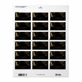 Marble Glitter Wedding Black Gold ID644 Etiket (Full Sheet)