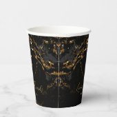 Marble Glitter Wedding Black Gold ID644 Papieren Bekers (Rechts)