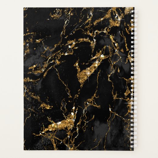 Marble Glitter Wedding Black Gold ID644 Planner (Achterkant)