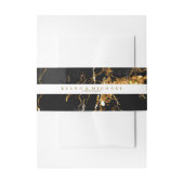 Marble Glitter Wedding Black Gold V2 ID644 Uitnodigingen Wikkel (Voorkant Voorbeeld)