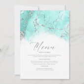 Marble Glitter Wedding Blauwgroen Silver ID644 (Voorkant)