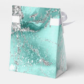 Marble Glitter Wedding Blauwgroen Silver ID644 Bedankdoosjes (Achterkant)