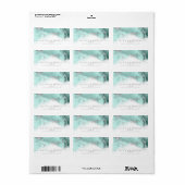 Marble Glitter Wedding Blauwgroen Silver ID644 Etiket (Full Sheet)