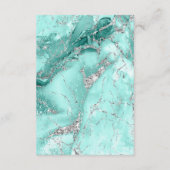 Marble Glitter Wedding Blauwgroen Silver ID644 Informatiekaartje (Achterkant)