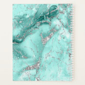 Marble Glitter Wedding Blauwgroen Silver ID644 Planner (Achterkant)