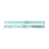 Marble Glitter Wedding Blauwgroen Silver V2 ID644 Uitnodigingen Wikkel (Vlak)