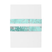 Marble Glitter Wedding Blauwgroen Silver V2 ID644 Uitnodigingen Wikkel (Achterkant Voorbeeld)