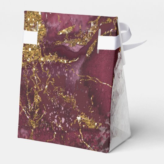 Marble Glitter Wedding Burgundy Gold ID644 Bedankdoosjes (Achterkant)