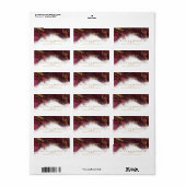 Marble Glitter Wedding Burgundy Gold ID644 Etiket (Full Sheet)