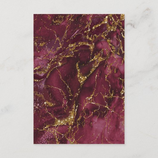 Marble Glitter Wedding Burgundy Gold ID644 Informatiekaartje (Achterkant)