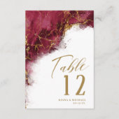 Marble Glitter Wedding Burgundy Gold ID644 Kaart (Achterkant)