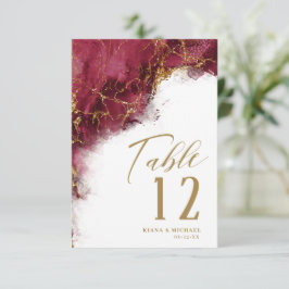 Marble Glitter Wedding Burgundy Gold ID644 Kaart