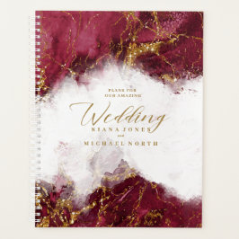 Marble Glitter Wedding Burgundy Gold ID644 Planner