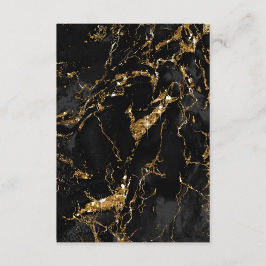 Marble Glitter Wedding Details Black Gold ID644 Informatiekaartje (Achterkant)