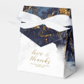 Marble Glitter Wedding Navy Blue Gold ID644 Bedankdoosjes (Voorkant Zijde)