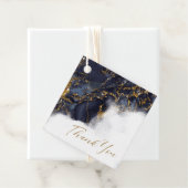 Marble Glitter Wedding Navy Blue Gold ID644 Bedankjes Labels (In situ)