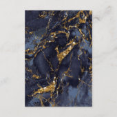 Marble Glitter Wedding Navy Blue Gold ID644 Informatiekaartje (Achterkant)