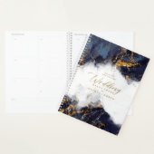 Marble Glitter Wedding Navy Blue Gold ID644 Planner (Display)