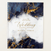 Marble Glitter Wedding Navy Blue Gold ID644 Planner (Voorkant)