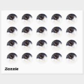 Marble Glitter Wedding Navy Blue Gold ID644 Ronde Sticker (Vel)