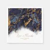 Marble Glitter Wedding Navy Blue Gold ID644 Servet (Voorkant)