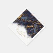 Marble Glitter Wedding Navy Blue Gold ID644 Servet (Hoek)