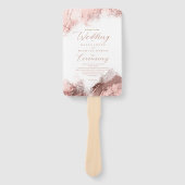 Marble Glitter Wedding Program Roos Gold ID644 Handwaaier (Voorkant)
