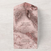Marble Glitter Wedding Roos Gold ID644 All In One Uitnodiging (Buitenkant)