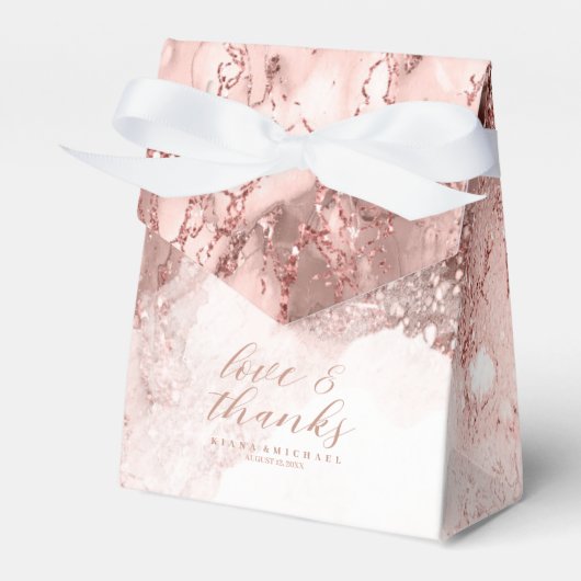 Marble Glitter Wedding Roos Gold ID644 Bedankdoosjes (Voorkant Zijde)