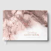 Marble Glitter Wedding Roos Gold ID644 Gastenboek (Voorkant)