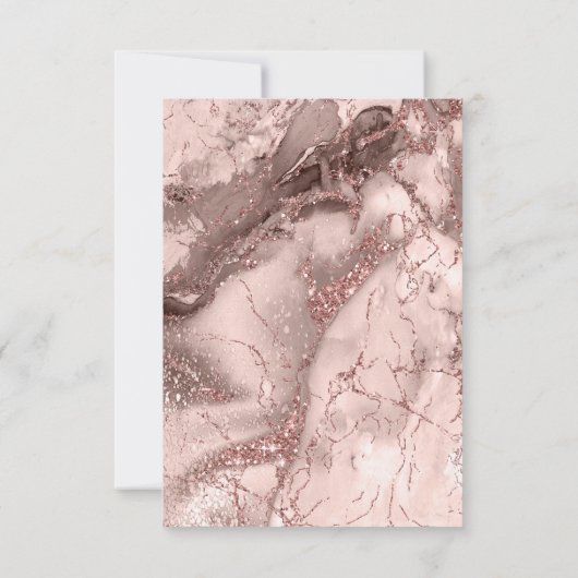 Marble Glitter Wedding Roos Gold ID644 Kaart (Achterkant)