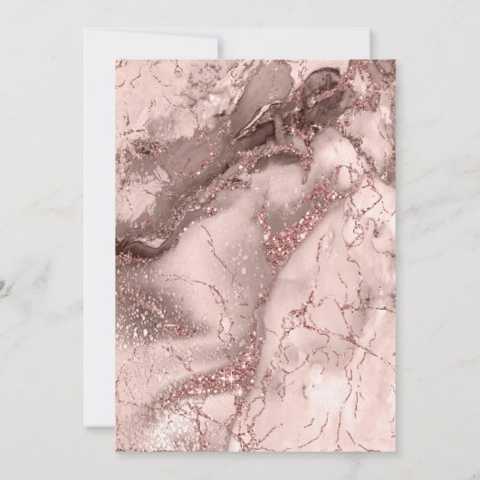 Marble Glitter Wedding Roos Gold ID644 Kaart (Achterkant)