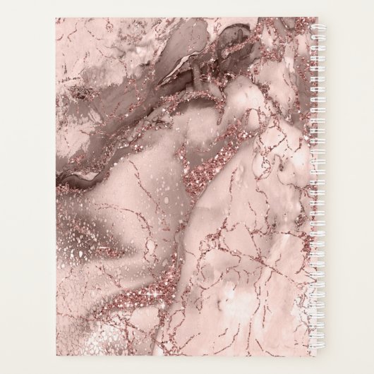 Marble Glitter Wedding Roos Gold ID644 Planner (Achterkant)