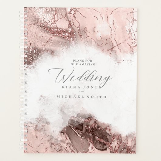 Marble Glitter Wedding Roos Gold ID644 Planner (Voorkant)