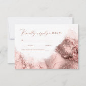 Marble Glitter Wedding Roos Gold ID644 RSVP Kaartje (Voorkant)