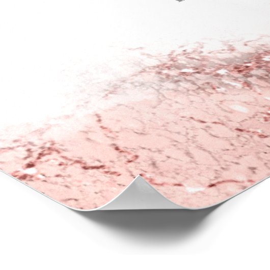 Marble Glitter Wedding Sanitize Roos Gold ID644 Poster (Hoek)