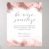 Marble Glitter Wedding Sanitize Roos Gold ID644 Poster (Voorkant)
