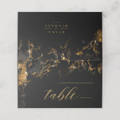 Marble Glitter Wedding Table Black Gold ID644 Plaatskaartje (Buitenkant ongevouwen)