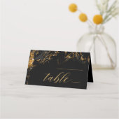 Marble Glitter Wedding Table Black Gold ID644 Plaatskaartje (Voorkant)