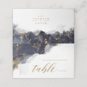 Marble Glitter Wedding Table Navy Blue Gold ID644 Plaatskaartje (Buitenkant ongevouwen)