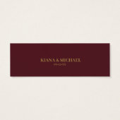 Marble Glitter Wedding Website Burgundy Gold ID644 Mini Visitekaartjes (Achterkant)